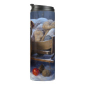 Pitbull Snowy Sleigh Kerst Decor Thermosbeker (Geroteerd rechts)