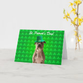 Pitbull St Patricks Day Clover Wenskaart Kaart (Gele Bloem)