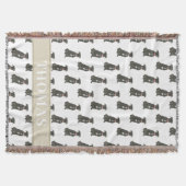 Pitbull Staffy (Zwart) Blauw & Wit Deken (Voorkant)