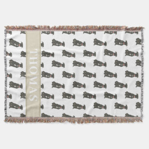 Pitbull Staffy (Zwart) Blauw & Wit Deken