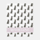 Pitbull Staffy (Zwart) Fleece Deken (Voorkant)