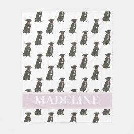 Pitbull Staffy (zwart) Fleece Deken