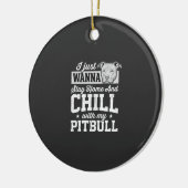 Pitbull Stay Home And Chill Design Keramisch Ornament (Links)