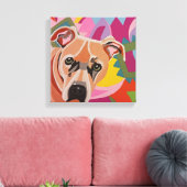 Pitbull Stretched Canvas (Insitu (Woonkamer))