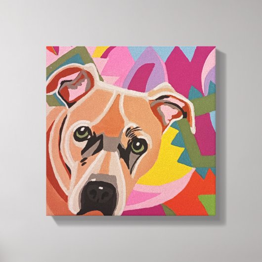 Pitbull Stretched Canvas (Voorkant)