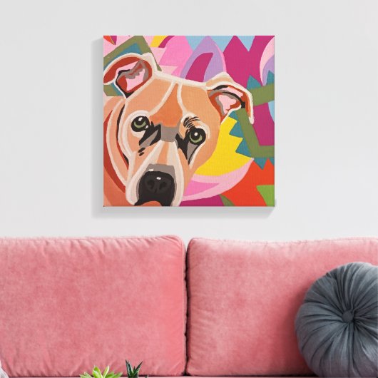 Pitbull Stretched Canvas Afdruk (Insitu (Woonkamer))