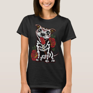 Pitbull Sugar Skull for Women Mannen Pitbull Mam P T-shirt