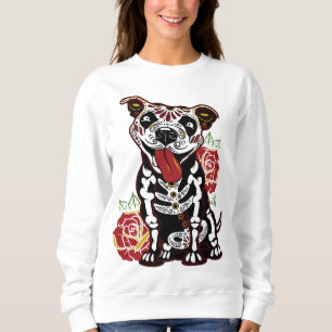 Pitbull Sugar Skull voor Vrouwen, Mannen Pitbull M Trui