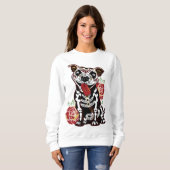 Pitbull Sugar Skull voor Vrouwen, Mannen Pitbull M Trui (Voorkant volledig)