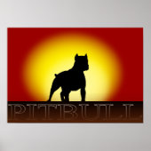 Pitbull Sunset Poster (Voorkant)