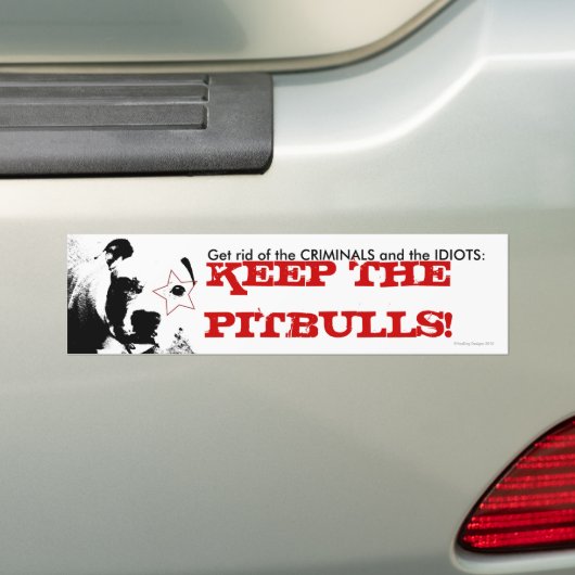 Pitbull Support Bumpersticker (Op auto)