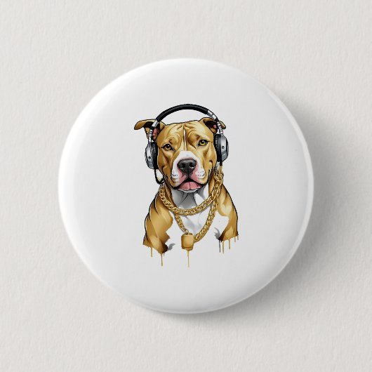 Pitbull T-shirt streetstyle Ronde Button 5,7 Cm (Voorkant)