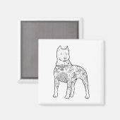 Pitbull Tattoos Design hondentrainer Cool Pitbulls Magneet (Voorkant / Achterkant)