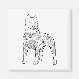 Pitbull Tattoos Design hondentrainer Cool Pitbulls Magneet
