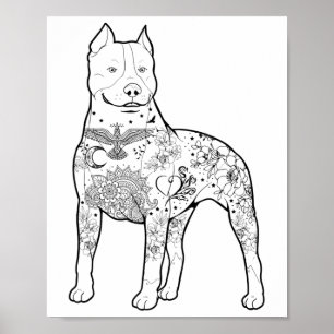 Pitbull Tattoos Design hondentrainer Cool Pitbulls Poster