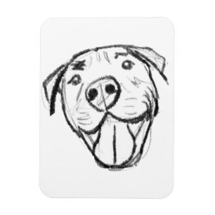 pitbull tekening eenvoudig hondenliefhebbers zwart magneet