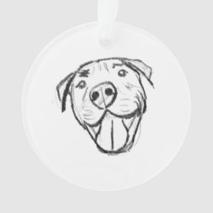 pitbull tekening eenvoudig hondenliefhebbers zwart ornament