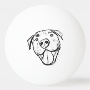 pitbull tekening eenvoudig hondenliefhebbers zwart pingpongbal