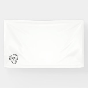pitbull tekening eenvoudig hondenliefhebbers zwart spandoek