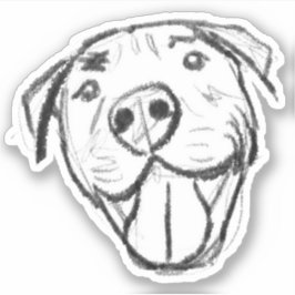 pitbull tekening eenvoudig hondenliefhebbers zwart sticker