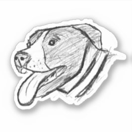 pitbull tekening eenvoudig hondenliefhebbers zwart sticker