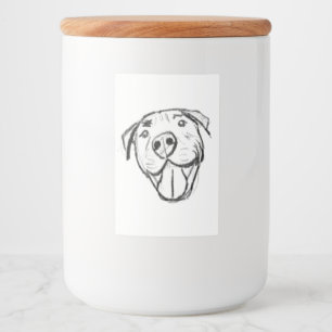 pitbull tekening eenvoudig hondenliefhebbers zwart voedselcontainer etiket
