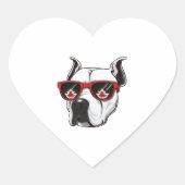 Pitbull-tekening Hart Sticker (Voorkant)