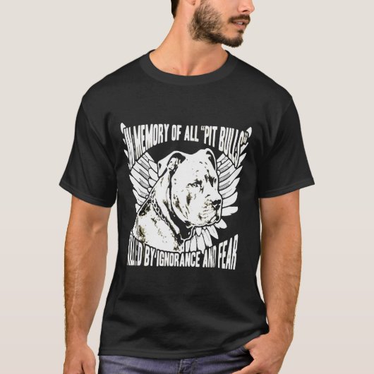 Pitbull ter nagedachtenis van alle Pitbulls T-shirt (Voorkant)