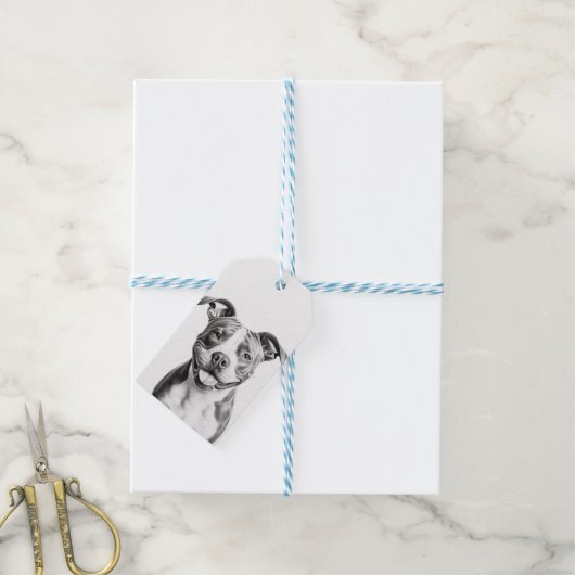  Pitbull Terrier Cadeaulabel (Met Touw)