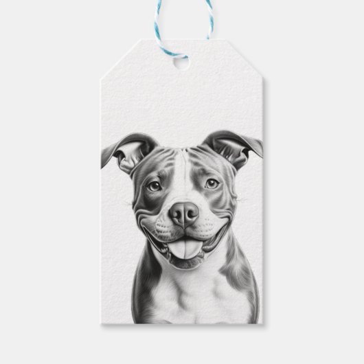  Pitbull Terrier Cadeaulabel (Voorkant)