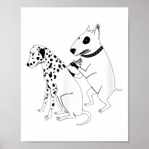 Pitbull Terrier Dog Dier Dalmatische Tattoo Puppy Poster