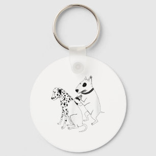 Pitbull Terrier Dog Dier Dalmatische Tattoo Puppy Sleutelhanger