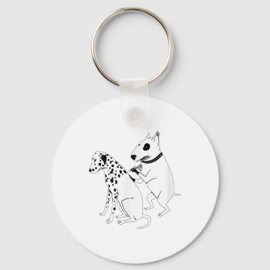 Pitbull Terrier Dog Dier Dalmatische Tattoo Puppy Sleutelhanger (Voorkant)