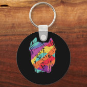 Pitbull Terrier - Dog Head Sleutelhanger (Voorkant)