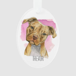 Pitbull Terrier Dog Head Tilt | Jouw namen toevoeg Ornament