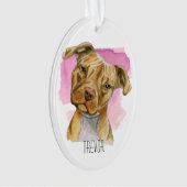 Pitbull Terrier Dog Head Tilt | Jouw namen toevoeg Ornament (voorkant)