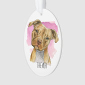 Pitbull Terrier Dog Head Tilt | Jouw namen toevoeg Ornament (voorkant)