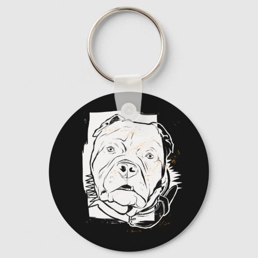 Pitbull Terrier - Fearless Dog Sleutelhanger (Voorkant)