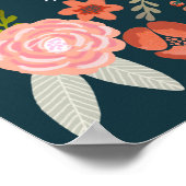 Pitbull Terrier Floral Dog Art Poster (Hoek)