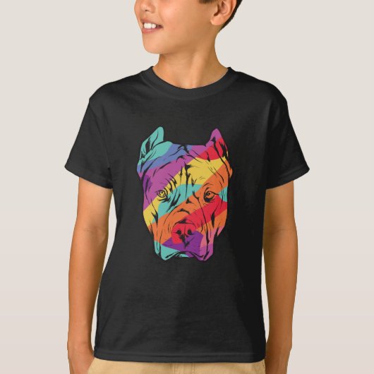 Pitbull Terrier Hondenkop T-shirt (Voorkant)
