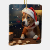 Pitbull Terrier Kerstkoekjes Feestelijke vakantie Keramisch Ornament (Rechts)
