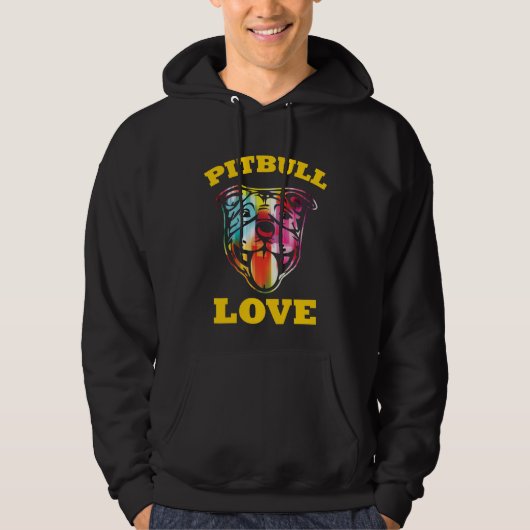 Pitbull Terrier Love - Cute Dog Colorful Animal Hoodie (Voorkant)