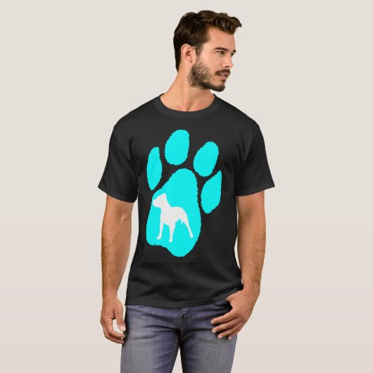 Pitbull Terrier Paw T-shirt (Voorkant volledig)