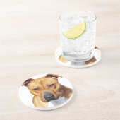 Pitbull Terrier Zandsteen Onderzetter (Zijkant)