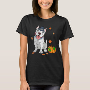 Pitbull Thanksgiving-kostuum pelgrim kalkoen manne T-shirt