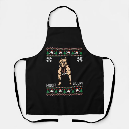 Pitbull Ugly KerstSweater Schort (Voorkant)