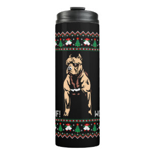 Pitbull Ugly KerstSweater Thermosbeker
