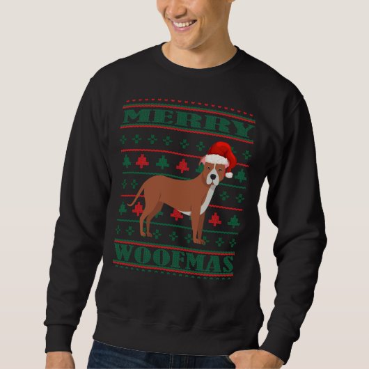 Pitbull Ugly KerstSweater Trui (Voorkant)