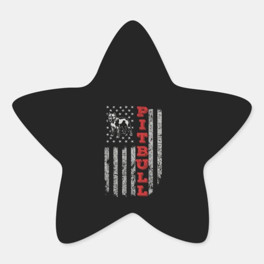 Pitbull USA Amerikaanse vlag Ster Sticker (Voorkant)