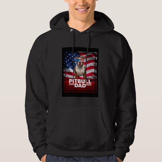 Pitbull vader grappig patriottisch hoodie (Voorkant)